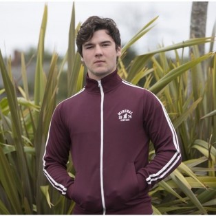 Mineral Molara Zip Track Top Burgundy